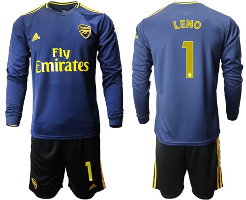 Arsenal #1 Leno Blue Long Sleeves Soccer Club Jersey