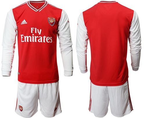 Arsenal Blank Red Home Long Sleeves Soccer Club Jersey