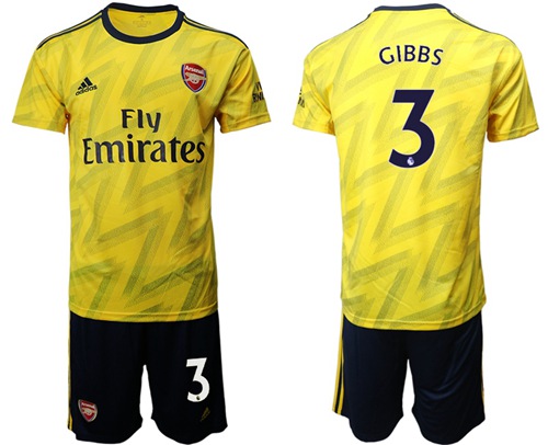 Arsenal #3 Gibbs Away Soccer Club Jersey