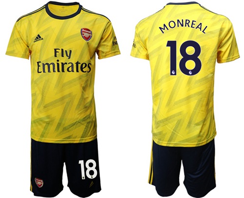 Arsenal #18 Monreal Away Soccer Club Jersey