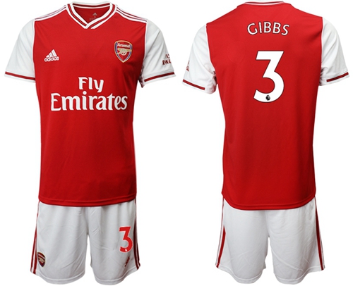 Arsenal #3 Gibbs Home Soccer Club Jersey