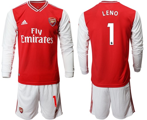 Arsenal #1 Leno Red Home Long Sleeves Soccer Club Jersey