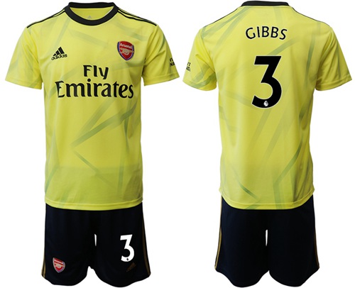 Arsenal #3 Gibbs Yellow Soccer Club Jersey