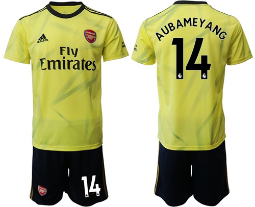 Arsenal #14 Aubameyang Yellow Soccer Club Jersey