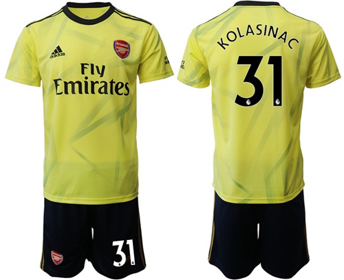 Arsenal #31 Kolasinac Yellow Soccer Club Jersey