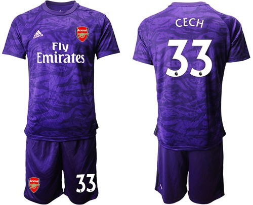 Arsenal #33 Cech Purple Goalkeeper Soccer Club Jersey