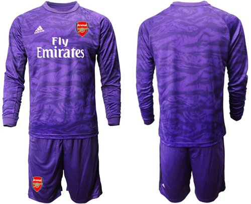Arsenal Blank Purple Long Sleeves Goalkeeper Soccer Club Jersey