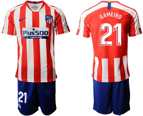 Atletico Madrid #21 Gameiro Home Soccer Club Jersey