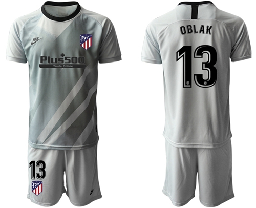 Atletico Madrid #13 Oblak Grey Goalkeeper Soccer Club Jersey