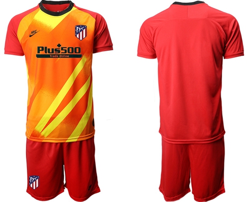 Atletico Madrid Blank Red Goalkeeper Soccer Club Jersey