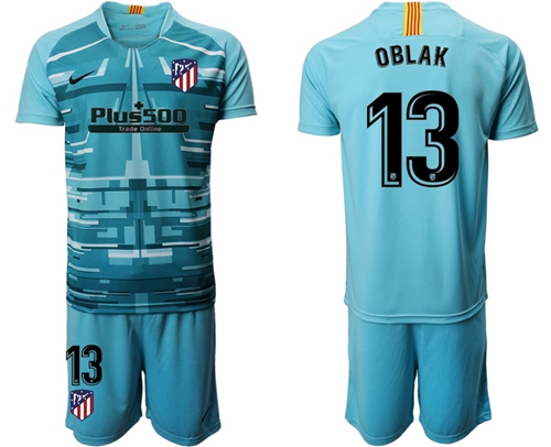 Atletico Madrid #13 Oblak Blue Goalkeeper Soccer Club Jersey