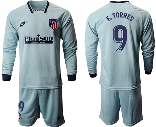 Atletico Madrid #9 F.Torres Third Long Sleeves Soccer Club Jersey