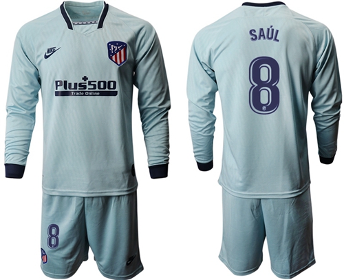 Atletico Madrid #8 Saul Third Long Sleeves Soccer Club Jersey