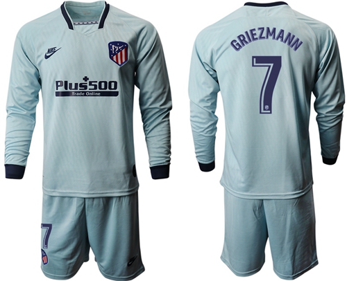 Atletico Madrid #7 Griezmann Third Long Sleeves Soccer Club Jersey