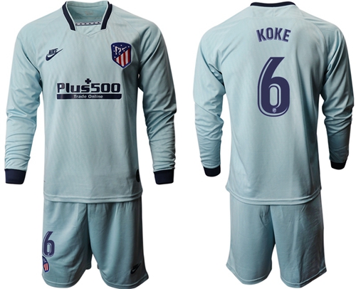 Atletico Madrid #6 Koke Third Long Sleeves Soccer Club Jersey