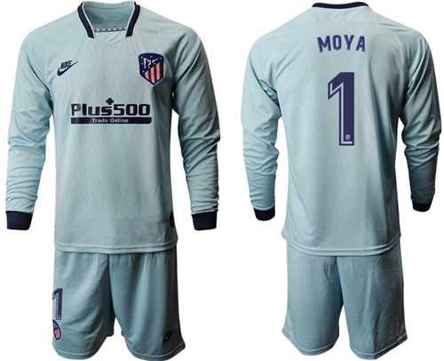 Atletico Madrid #1 Moya Third Long Sleeves Soccer Club Jersey