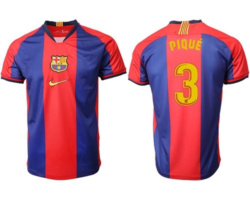 Barcelona #3 Pique Home Soccer Club Jersey