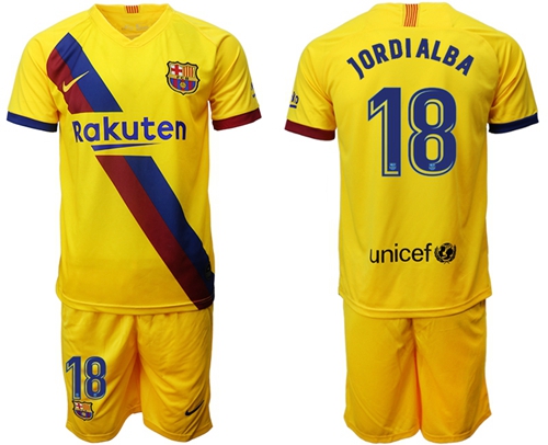 Barcelona #18 Jordi Alba Away Soccer Club Jersey