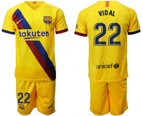 Barcelona #22 Vidal Away Soccer Club Jersey