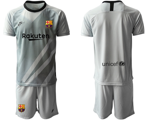 Barcelona Blank Grey Goalkeeper Soccer Club Jersey