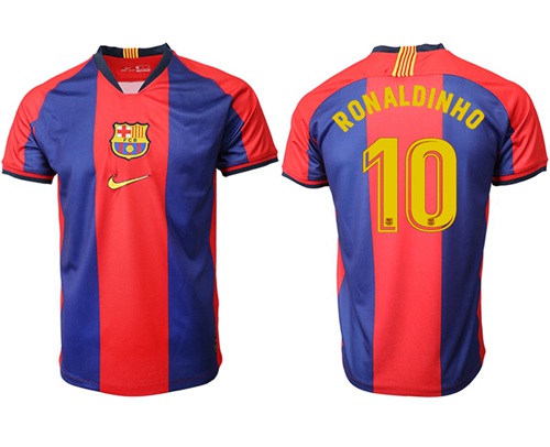 Barcelona #10 Ronaldinho Home Soccer Club Jersey