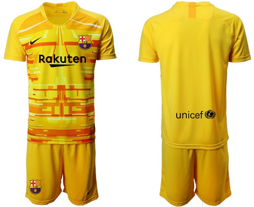 Barcelona Blank Yellow Goalkeeper Soccer Club Jersey