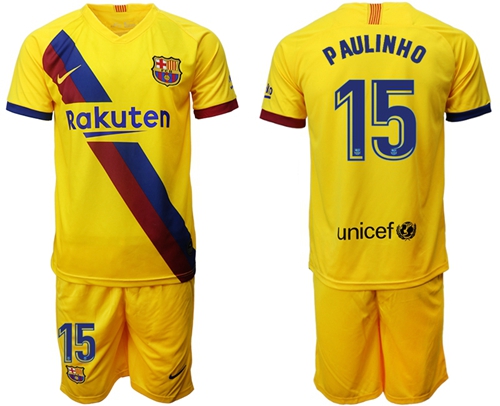 Barcelona #15 Paulinho Away Soccer Club Jersey