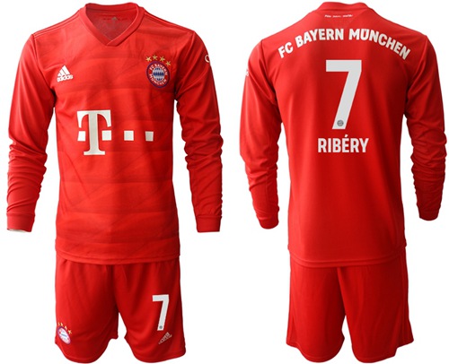 Bayern Munchen #7 Ribery Home Long Sleeves Soccer Club Jersey