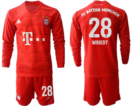 Bayern Munchen #28 Wriedt Home Long Sleeves Soccer Club Jersey