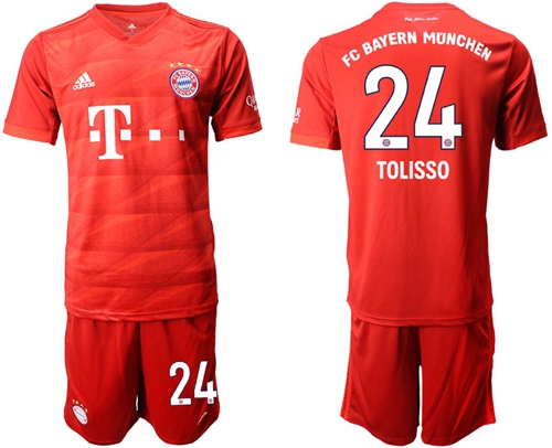Bayern Munchen #24 Tolisso Home Soccer Club Jersey
