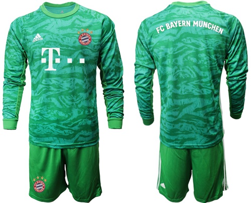 Bayern Munchen Blank Green Goalkeeper Long Sleeves Soccer Club Jersey