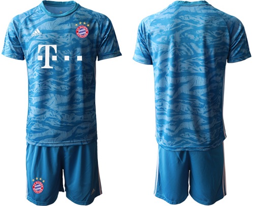 Bayern Munchen Blank Light Blue Goalkeeper Soccer Club Jersey