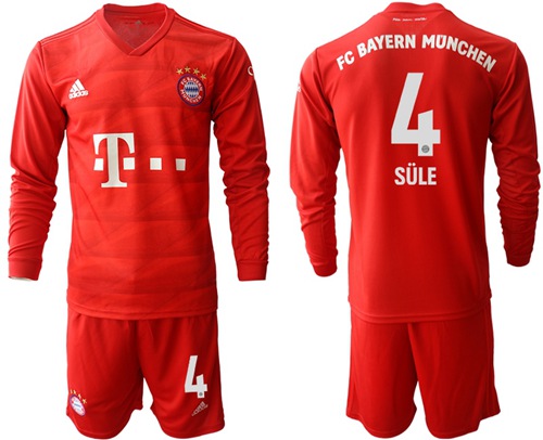 Bayern Munchen #4 Sule Home Long Sleeves Soccer Club Jersey