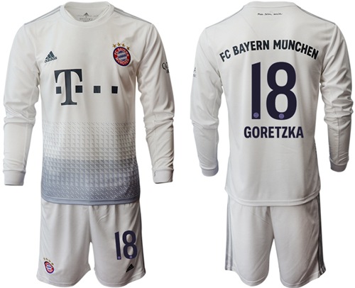 Bayern Munchen #18 Goretzka Away Long Sleeves Soccer Club Jersey