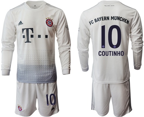 Bayern Munchen #10 Coutinho Away Long Sleeves Soccer Club Jersey