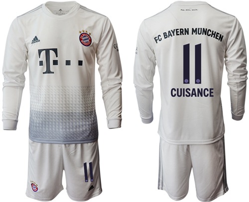 Bayern Munchen #11 Cuisance Away Long Sleeves Soccer Club Jersey