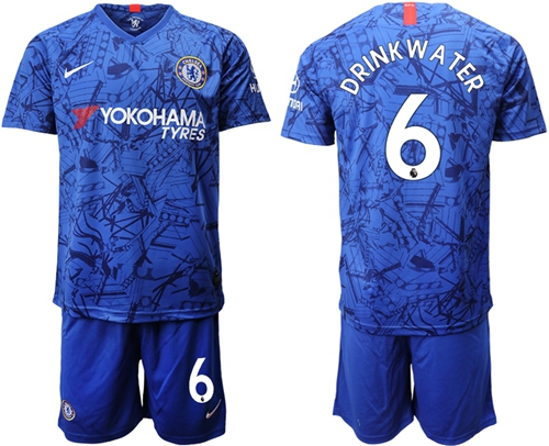 Chelsea #6 Drink Water Home Soccer Club Jersey