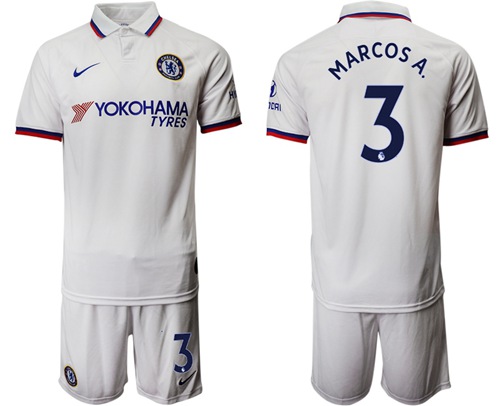 Chelsea #3 Marcos A. Away Soccer Club Jersey