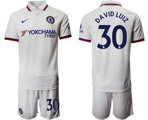 Chelsea #30 David Luiz Away Soccer Club Jersey