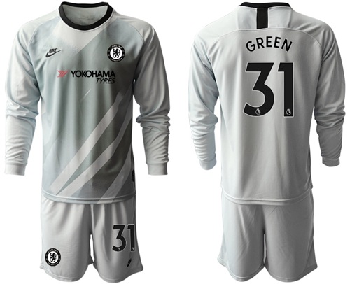 Chelsea #31 Green Grey Goalkeeper Long Sleeves Soccer Club Jersey