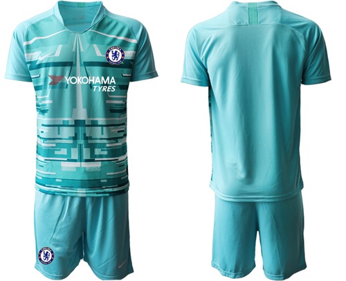Chelsea Blank Light Blue Goalkeeper Soccer Club Jersey