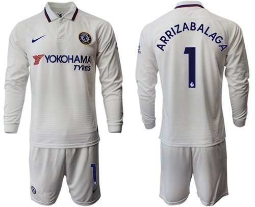 Chelsea #1 Arrizabalaga Away Long Sleeves Soccer Club Jersey