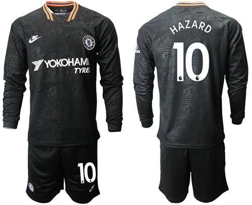Chelsea #10 Hazard Third Long Sleeves Soccer Club Jersey