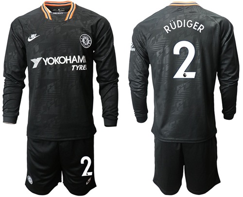 Chelsea #2 Rudiger Third Long Sleeves Soccer Club Jersey