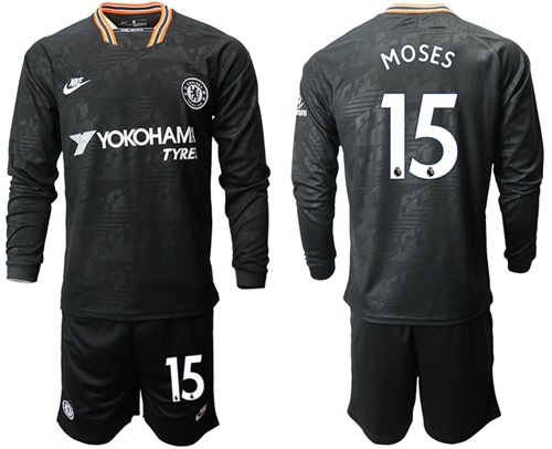 Chelsea #15 Moses Third Long Sleeves Soccer Club Jersey