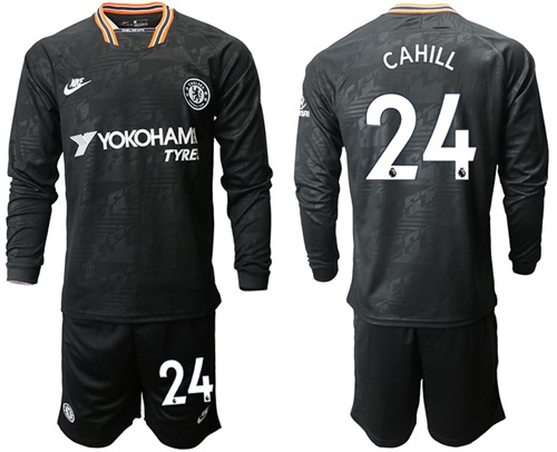 Chelsea #24 Cahill Third Long Sleeves Soccer Club Jersey