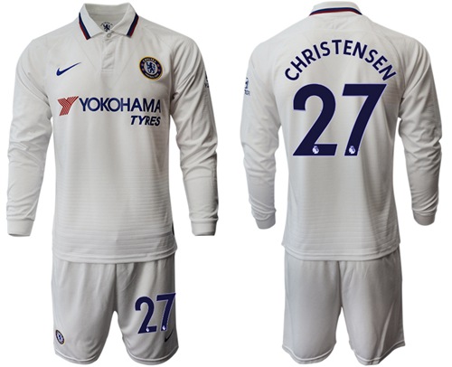 Chelsea #27 Christensen Away Long Sleeves Soccer Club Jersey