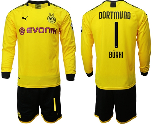 Dortmund #1 Burki Home Long Sleeves Soccer Club Jersey