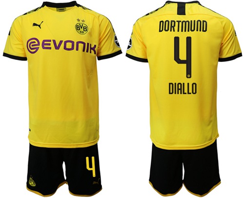 Dortmund #4 Diallo Home Soccer Club Jersey
