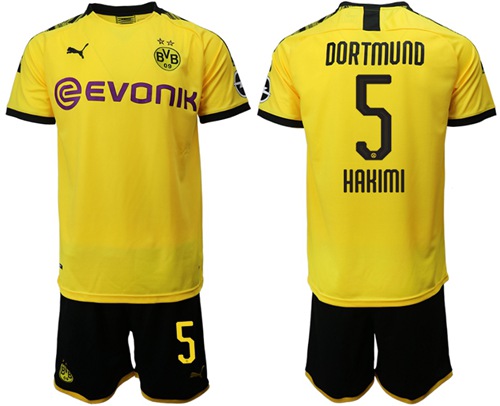 Dortmund #5 Hakimi Home Soccer Club Jersey